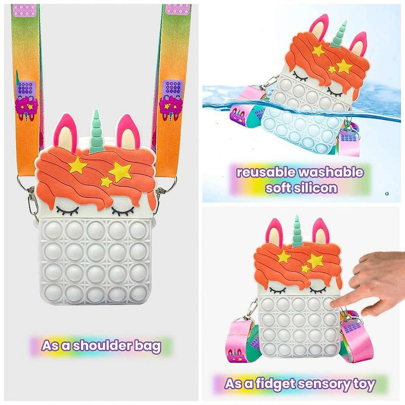 Pop It Bag for Girls -P- Unicorn sling Bags for Girls Kids Sling Bags - Feature 3