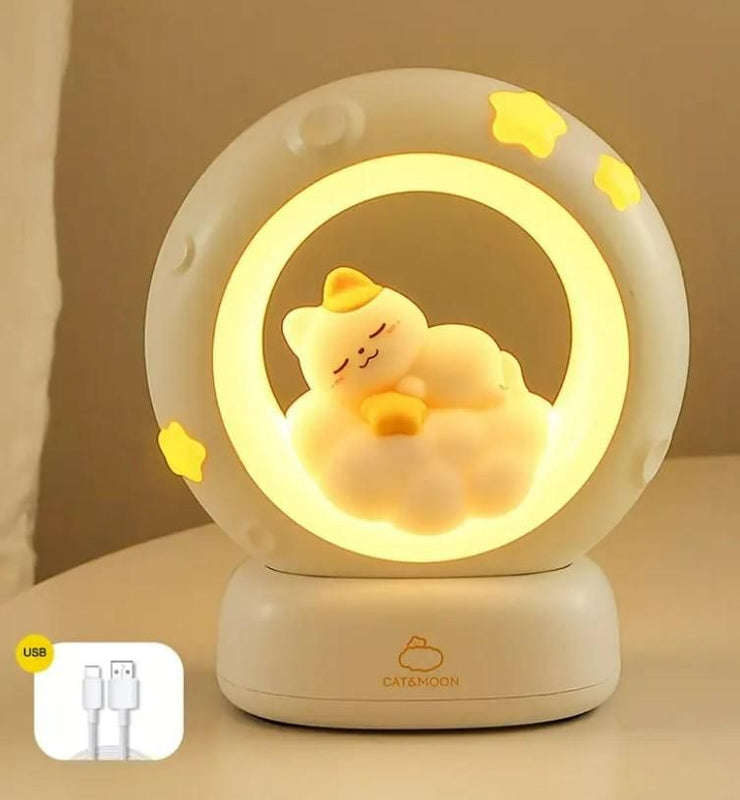 Sleeping Cat LED Night Light Lamp with Touch Control - Feature 2