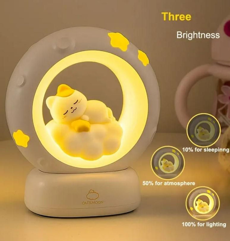 Sleeping Cat LED Night Light Lamp with Touch Control - Feature 3