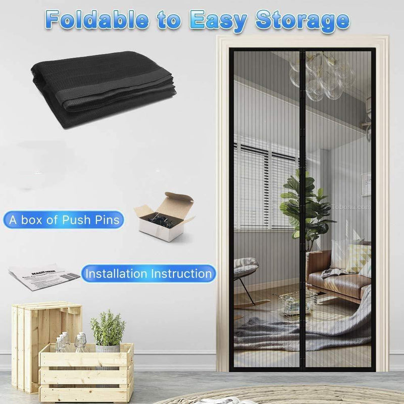 Mesh Screen Net Home Magnetic Foldable Anti Mosquito Door Curtains - Feature 3