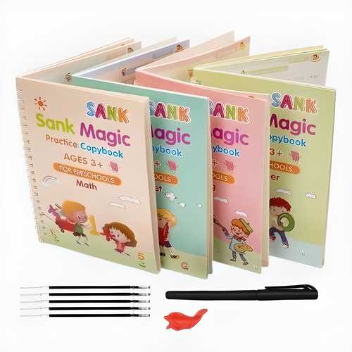 Sank Magic Practice Copybook (4 BOOKS,1 PEN,1 GRIP,10 REFILL) - Feature 1