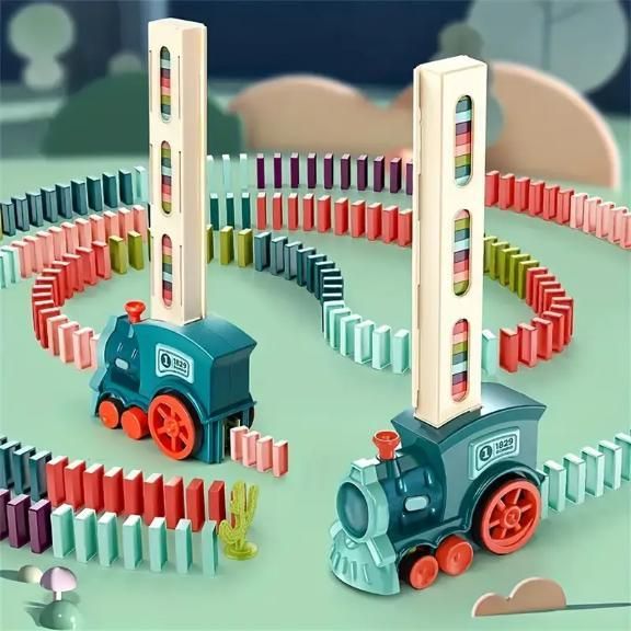 Train Toy Domino Set for Kids BPA Free Plastic with Sound Effects - Feature 1