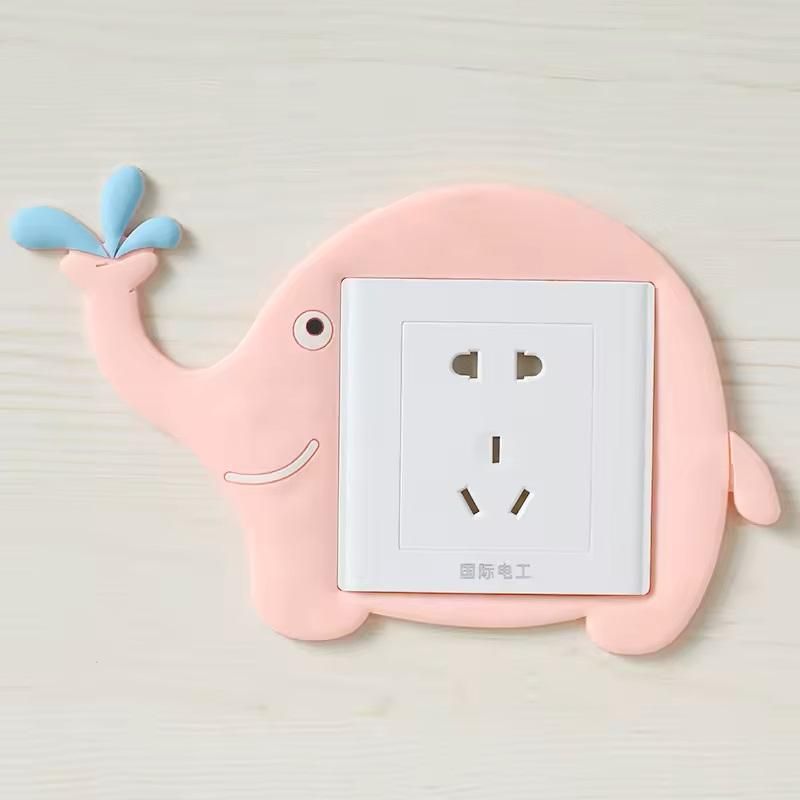 Cute Cartoon Power Socket Stickers Assorted Color (Pack of 2) - Feature 2