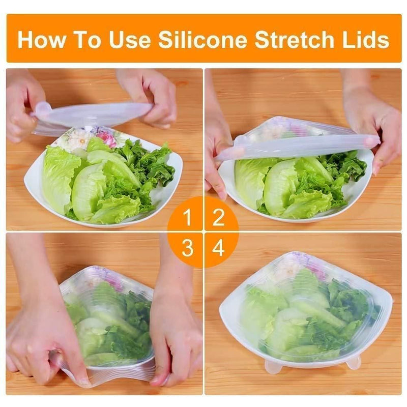 Silicon Lids - Reusable Silicone Stretch Lids For Food Cover ( Set of 6 ) - Feature 3
