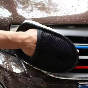 High Density Car Wash Wool Gloves (Black, Pack of 1)